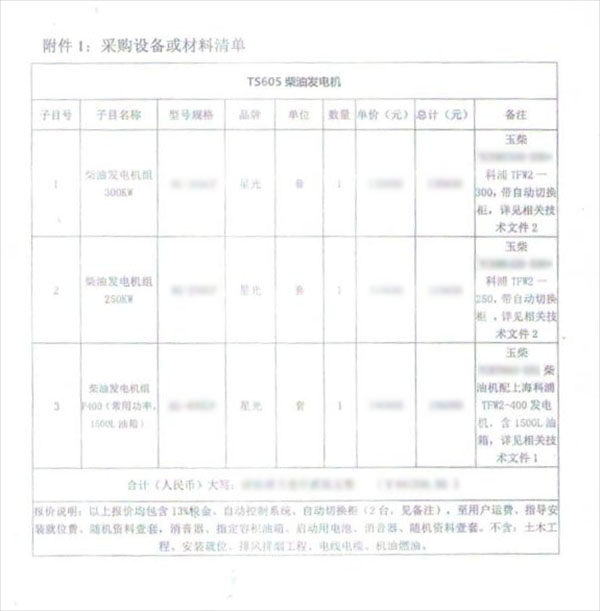 柴油發(fā)電機組采購合同